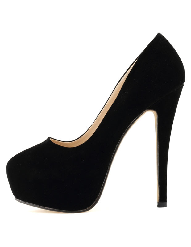 Chaussures Chaussures femme | Escarpins noir en PU plateforme à talons aigus - FC01604