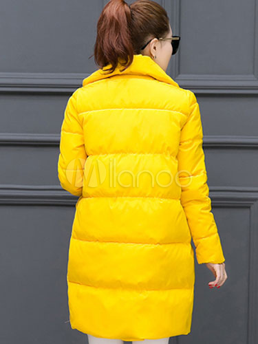 jaqueta puffer feminina amarela