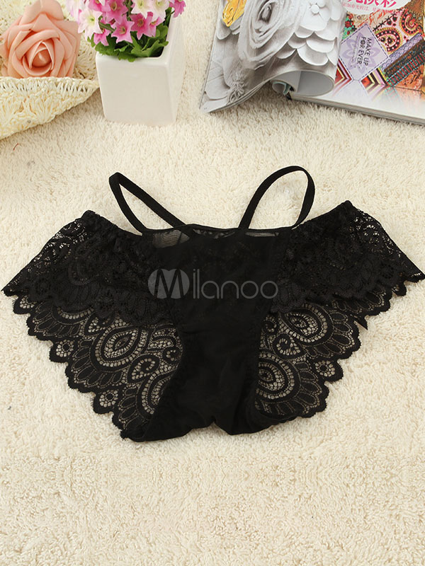 Biancheria Intima Di Pizzo Sexy Mutandine Donna Bianca Tagliata Increspature Tanga 