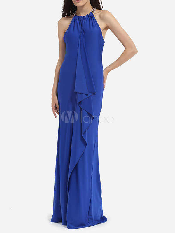 pleated layered maxi dress
