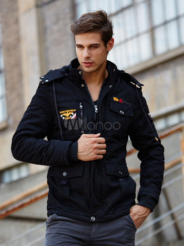 jaqueta militar masculina preta
