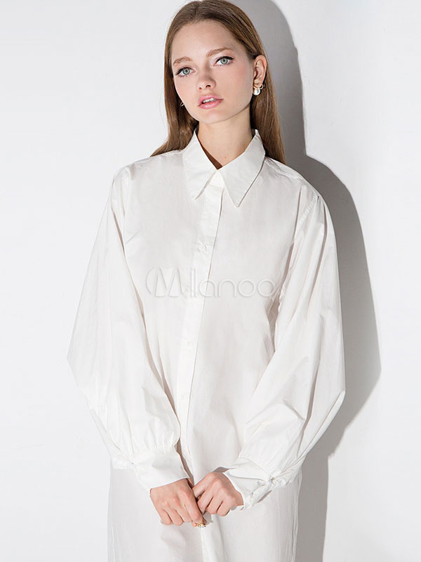 White Oversized T-shirt Dress for Women - Milanoo.com