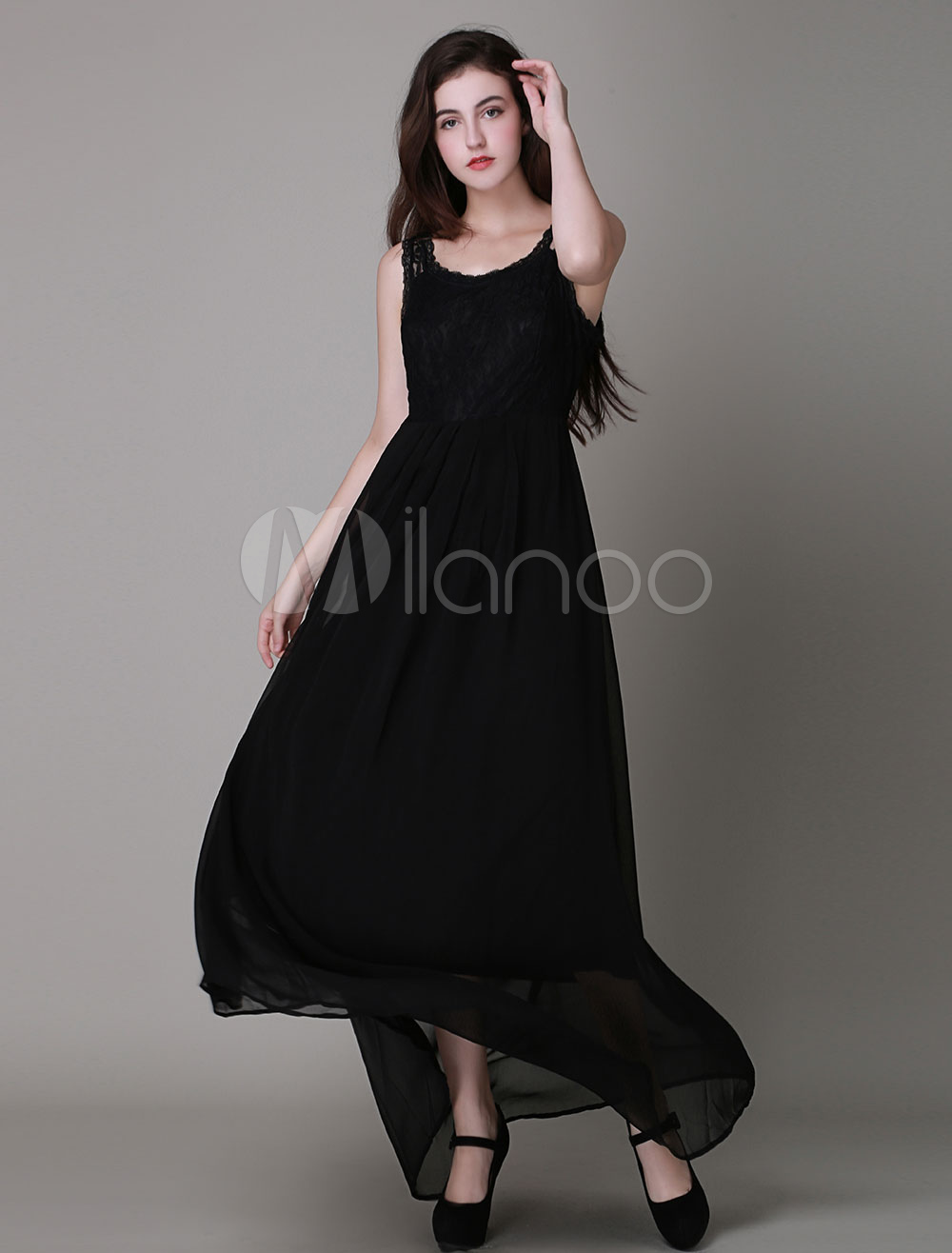 black low cut gown