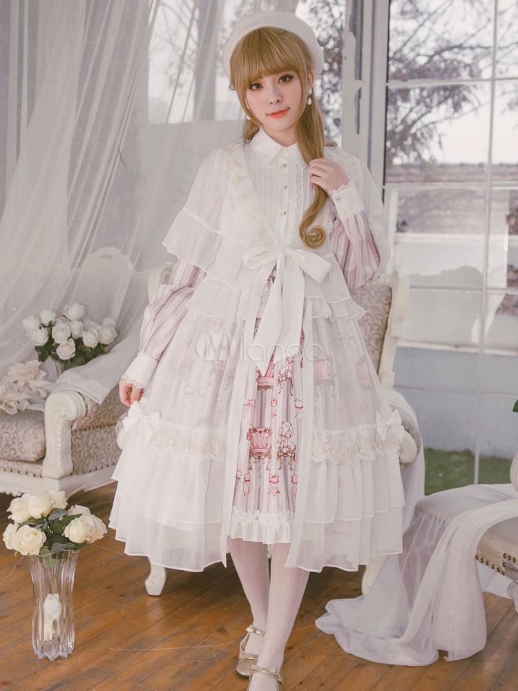 Gothic Lolita Clothing Layered Ruffles Short Sleeves Chiffon Lolita ...