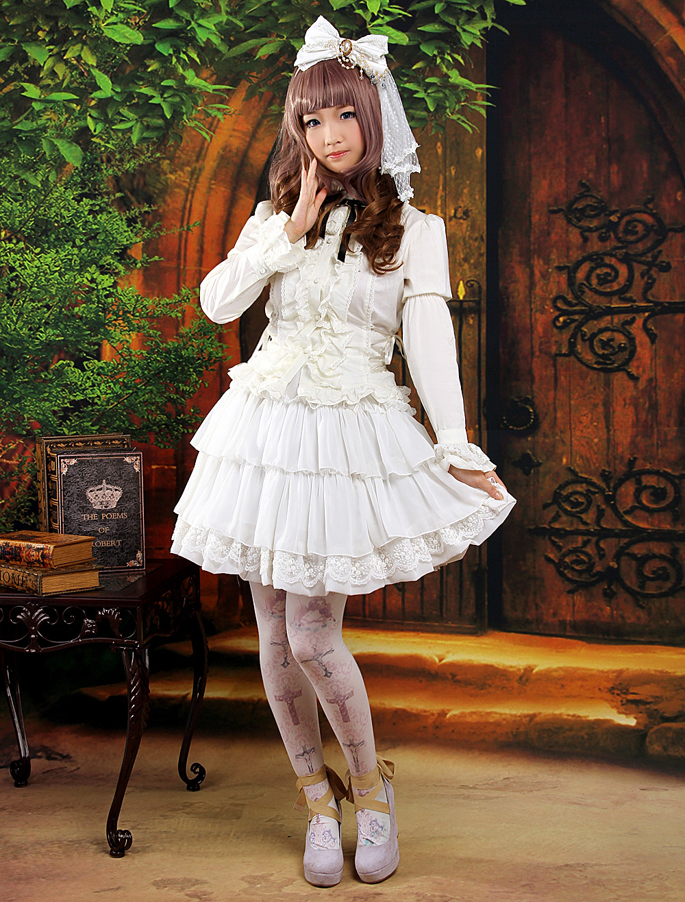 Sweet White Ruffles Chiffon Lolita Skirt - Milanoo.com
