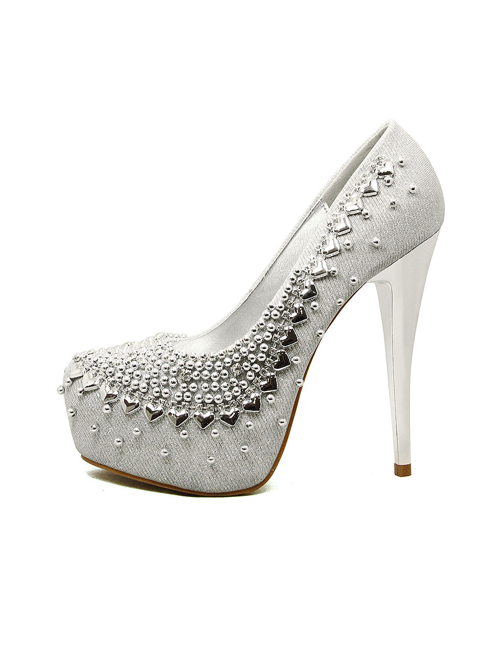 silver glitter bridal shoes