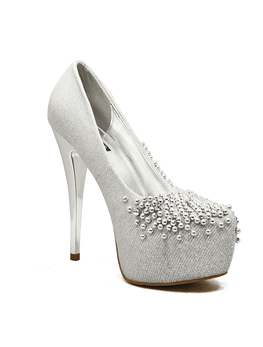 silver beaded shoes