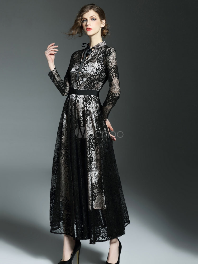 black dress with embellished collar