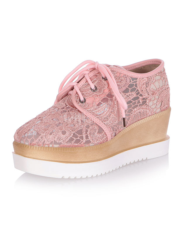 tenis dc rosa plataforma