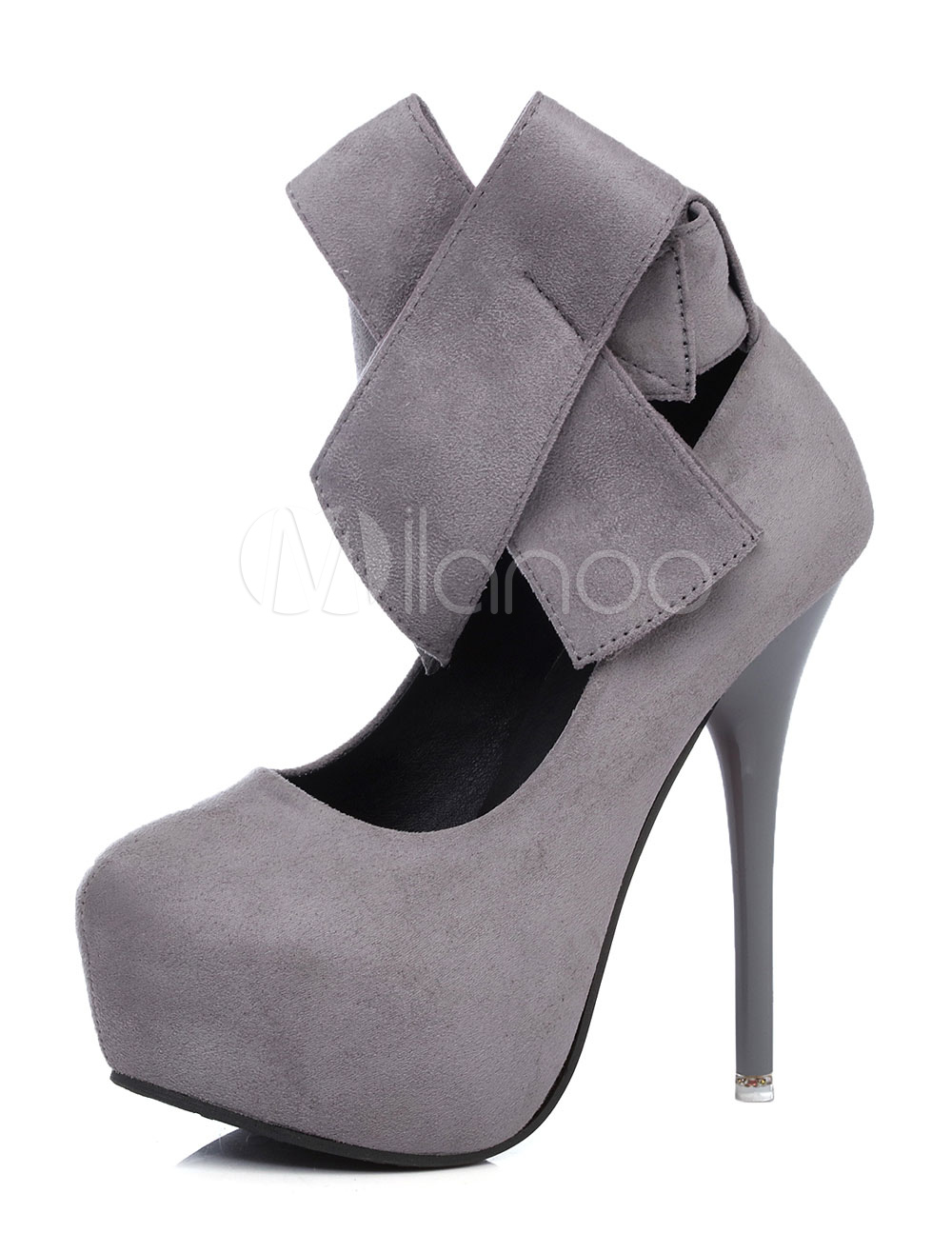 grey platform heels