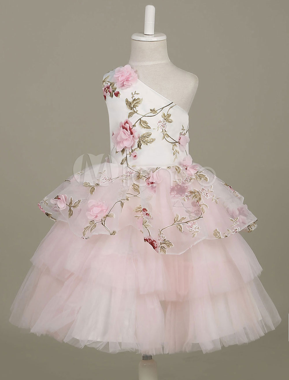 light pink flower girl dress