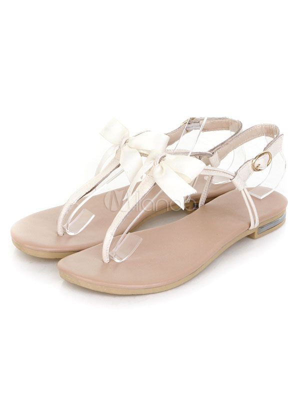 white toe post flat sandals