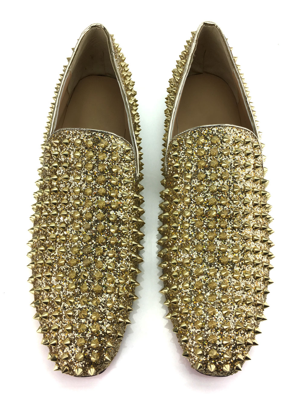 gold slip on loafers