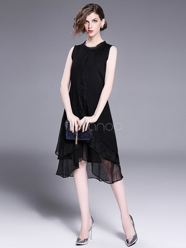 vestido de seda curto solto