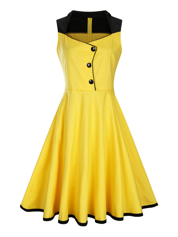 yellow vintage dresses