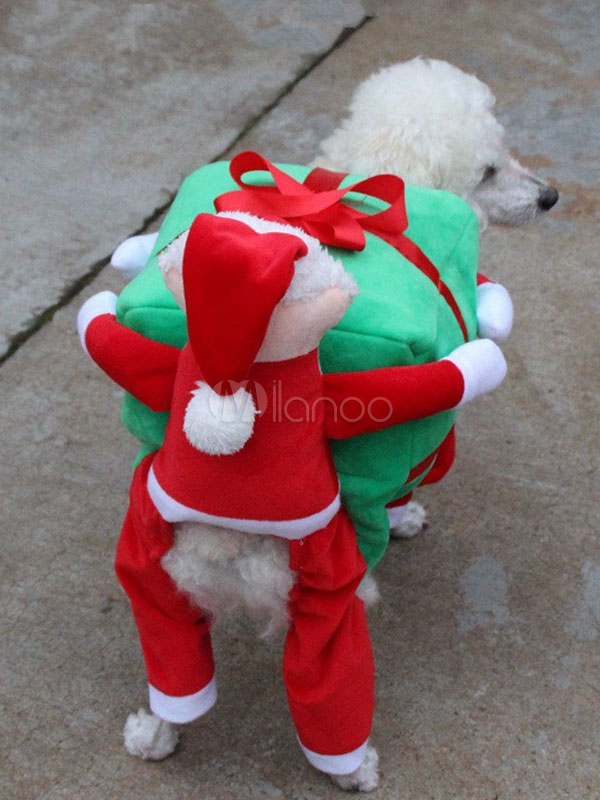 Dog Costume Carrying Box Halloween Ride On Costume Red Velvet Christmas ...