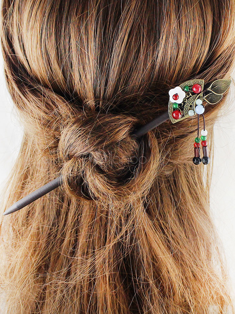 Black Hair Hair Stick Pins Tassels Fan Women S Hair Accessories