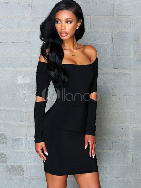 White Bodycon Dress Off The Shoulder 