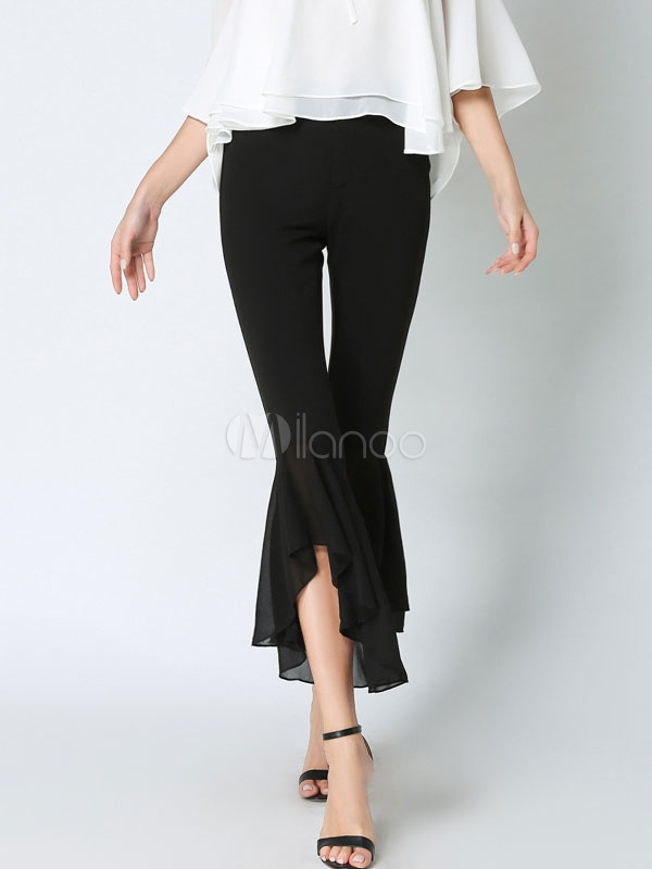chiffon flare pants
