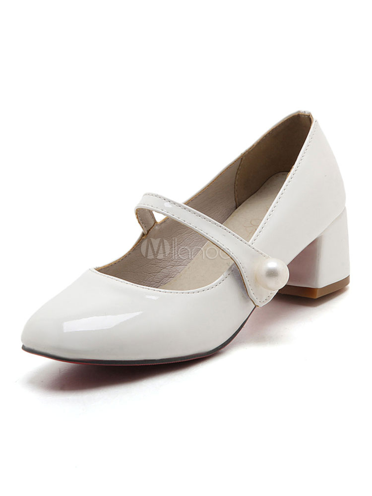 Mary Jane Shoes Pink Low Chunky Heel Square Toe Slip On Pumps - Milanoo.com