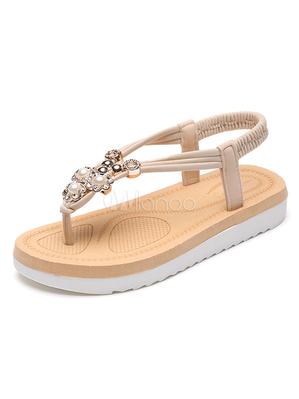 white toe post flat sandals