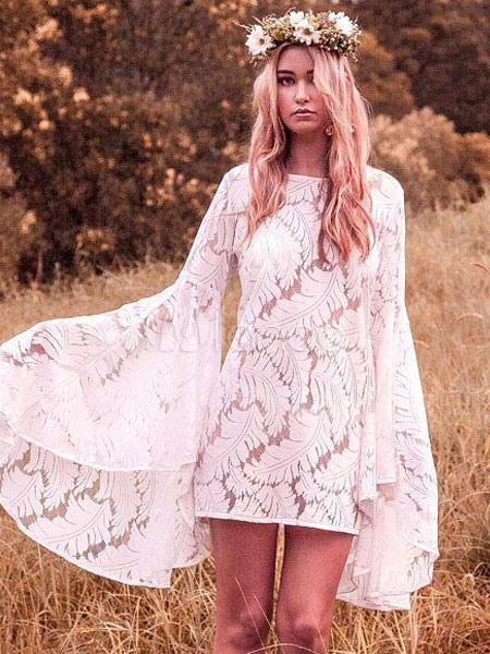 bell sleeve boho dress