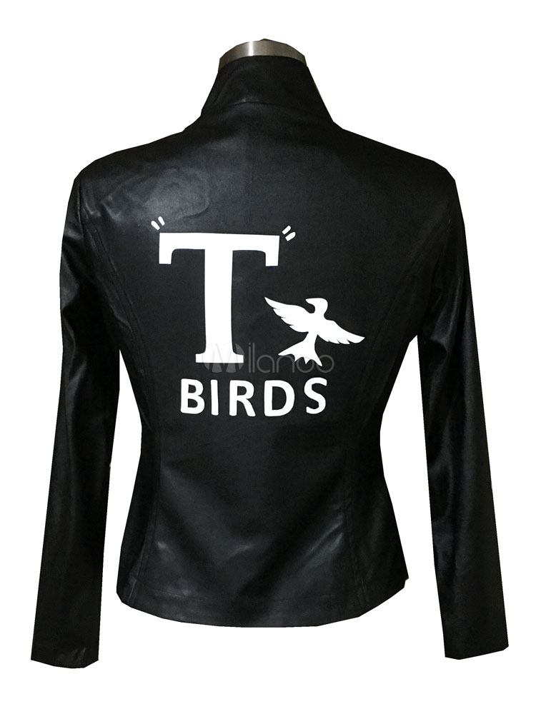 Grease Costume T Birds Jacket Danny Zuko 1950s Halloween Women S Black Jacket Cosplayshow Com