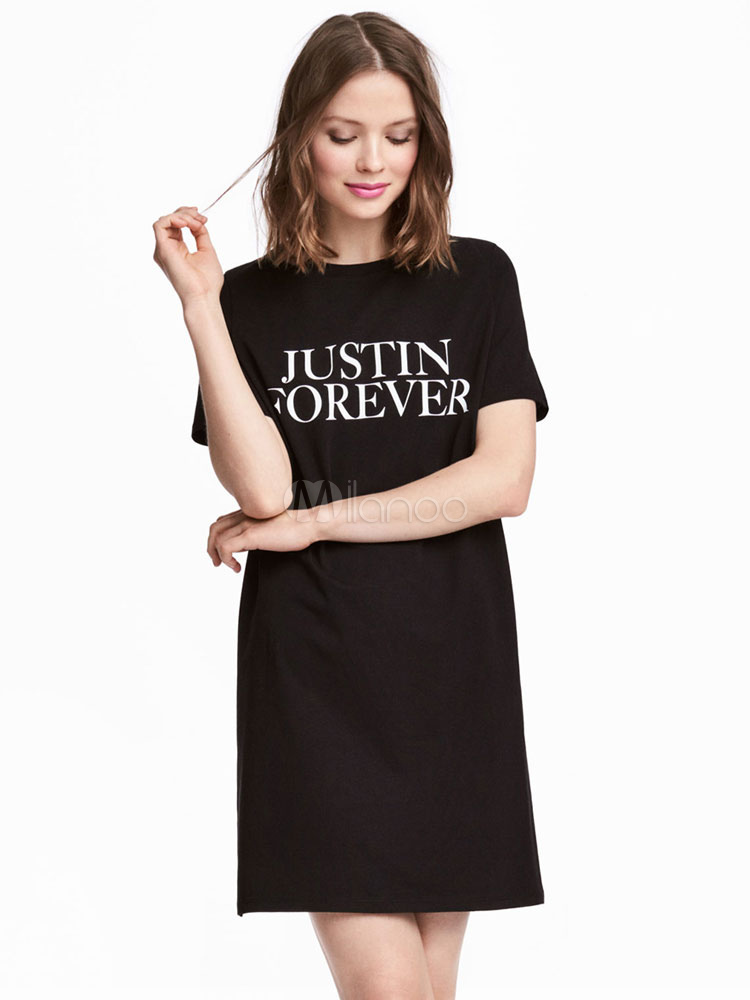 black t shirt shift dress