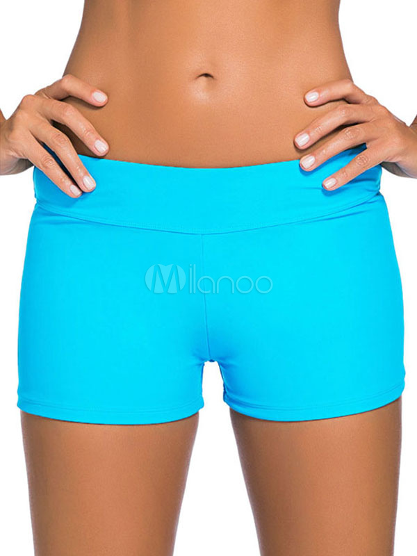 Orange Swim Shorts Women's Beach Boxer Swimming Bottoms