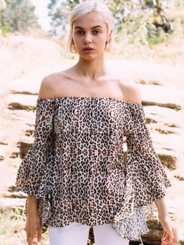 leopard bardot top