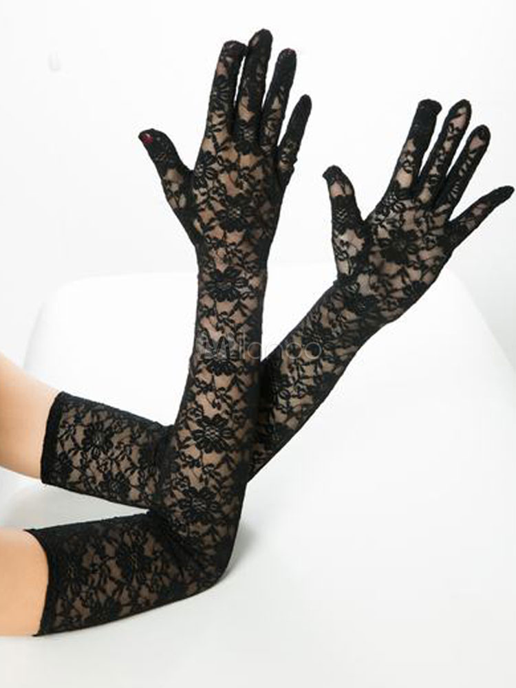 Lace Long Gloves Sexy Sheer 7124