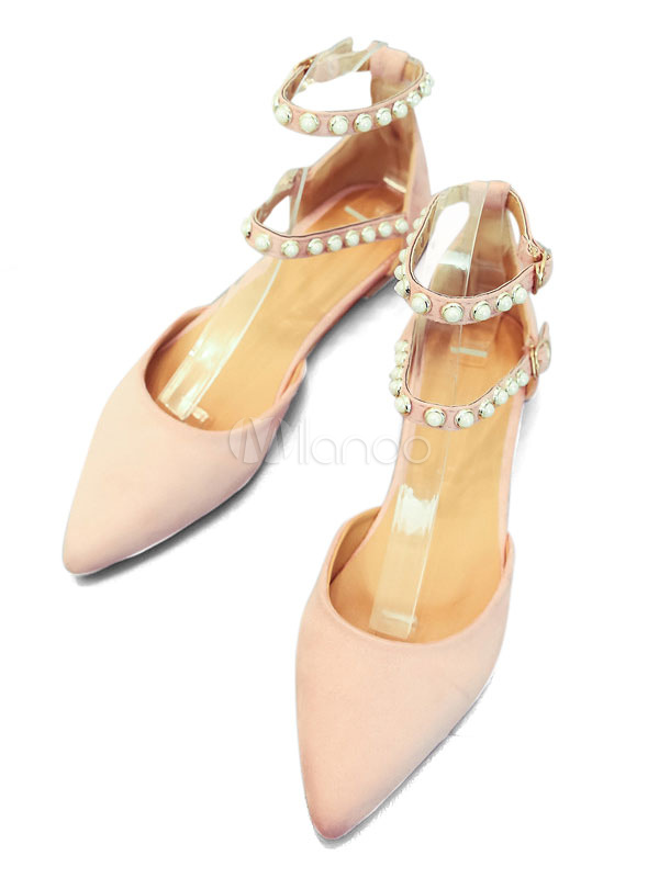 Zapatos planos Planos con cinta en la tobillera de puntera puntiaguada elegantes Color liso para fiesta