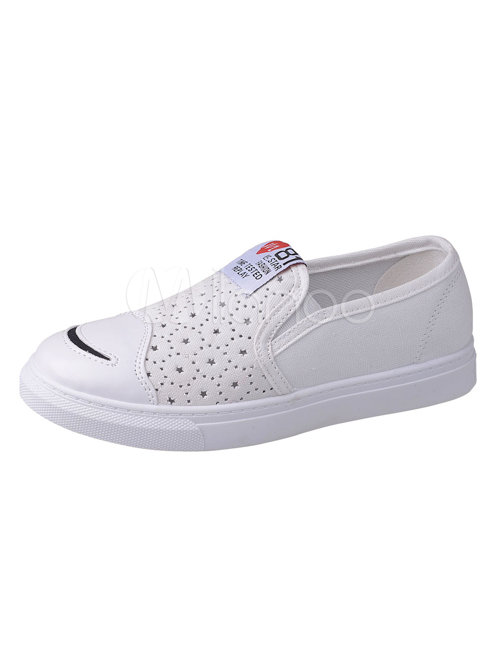flat white canvas shoes