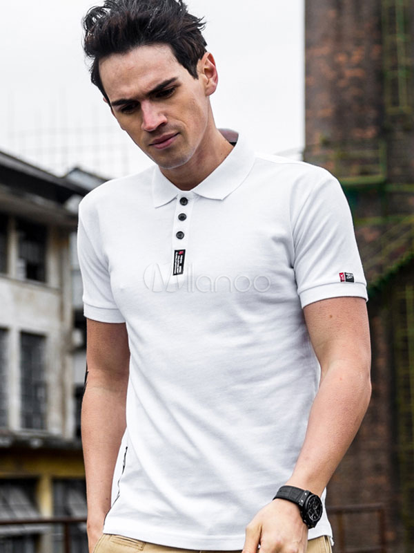 white polo shirt no collar