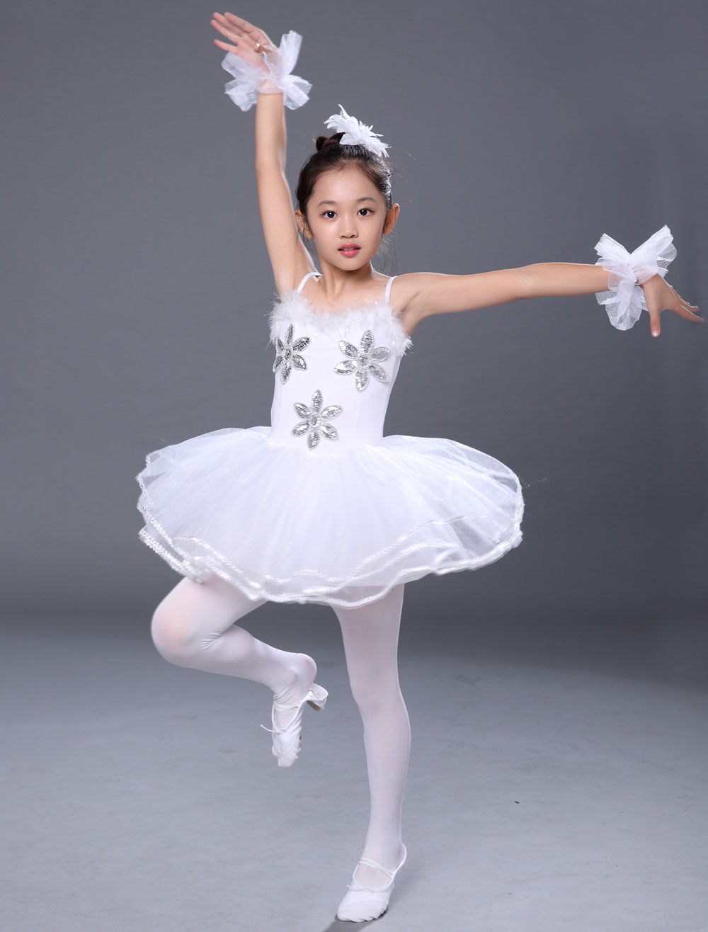 Costume de danse de ballets 2025 blanc Enfant Cosplya Strappy Strass perlé Tutu Robes Déguisements Halloween