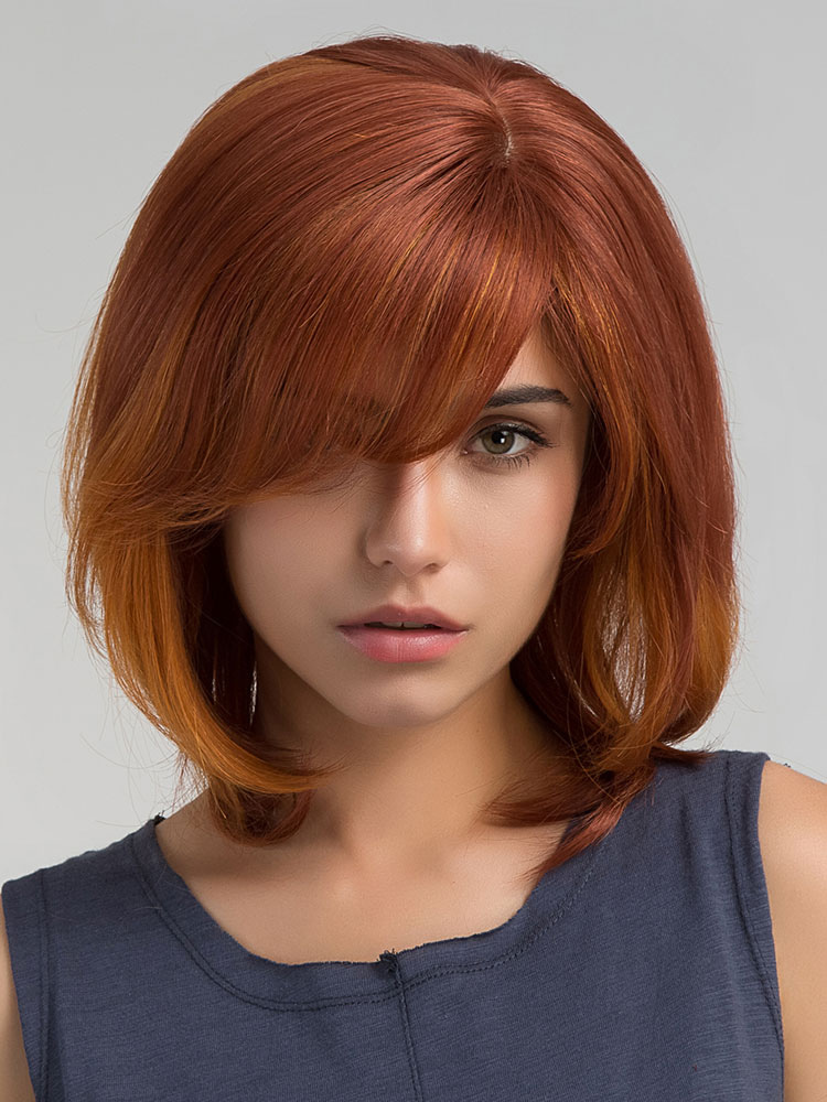 orange short hair wig