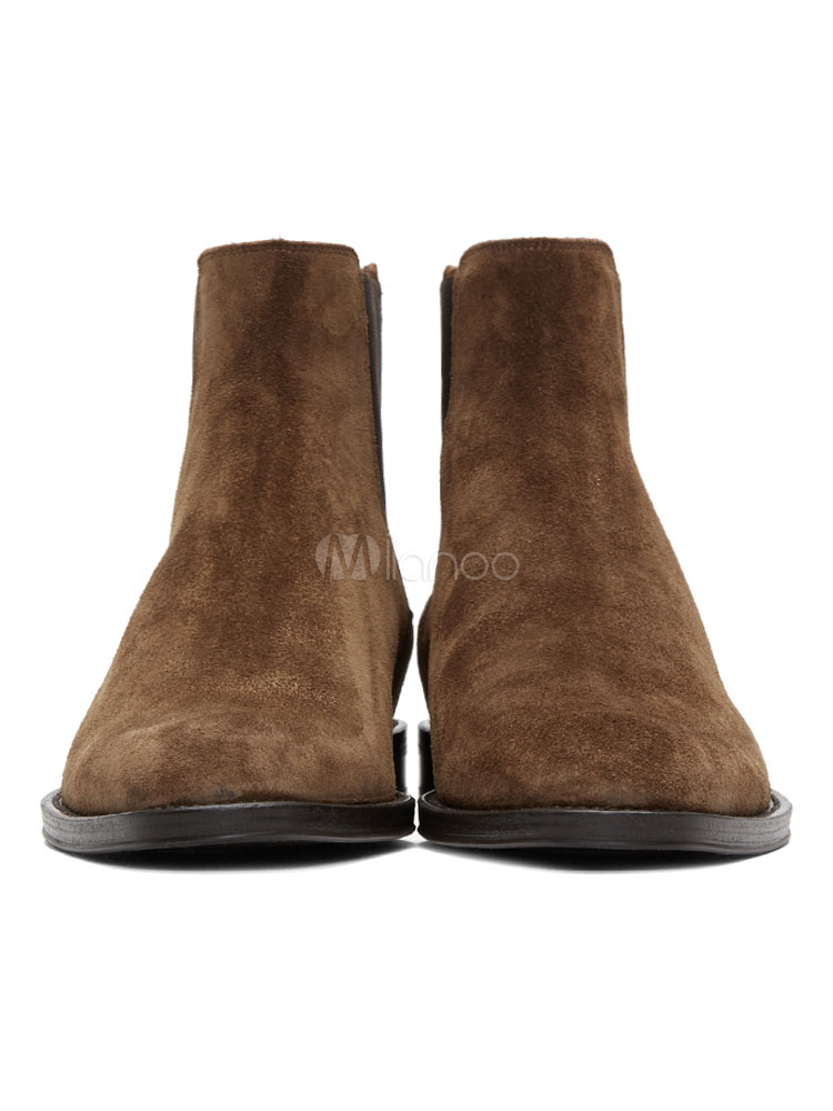 Brown Ankle Boots Suede Leather Men's 