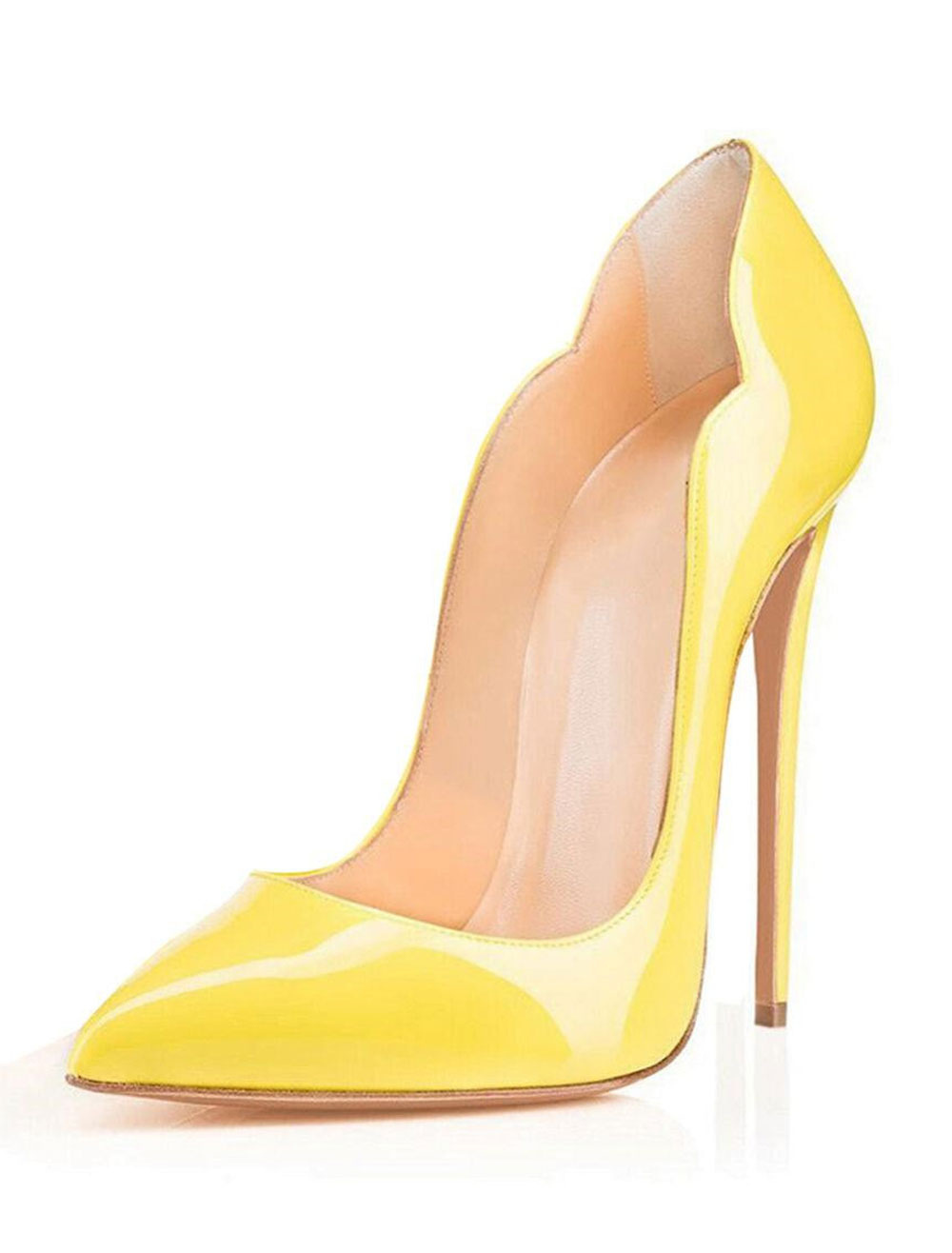 yellow high heel pumps