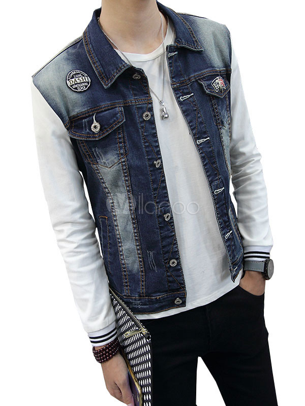 half sleeve denim jacket for men