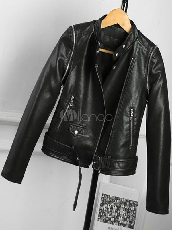 Colletto Moto Pelle Da Con Monocolore Tasche Giacche Zip Ragazzo UzMVLSGqp