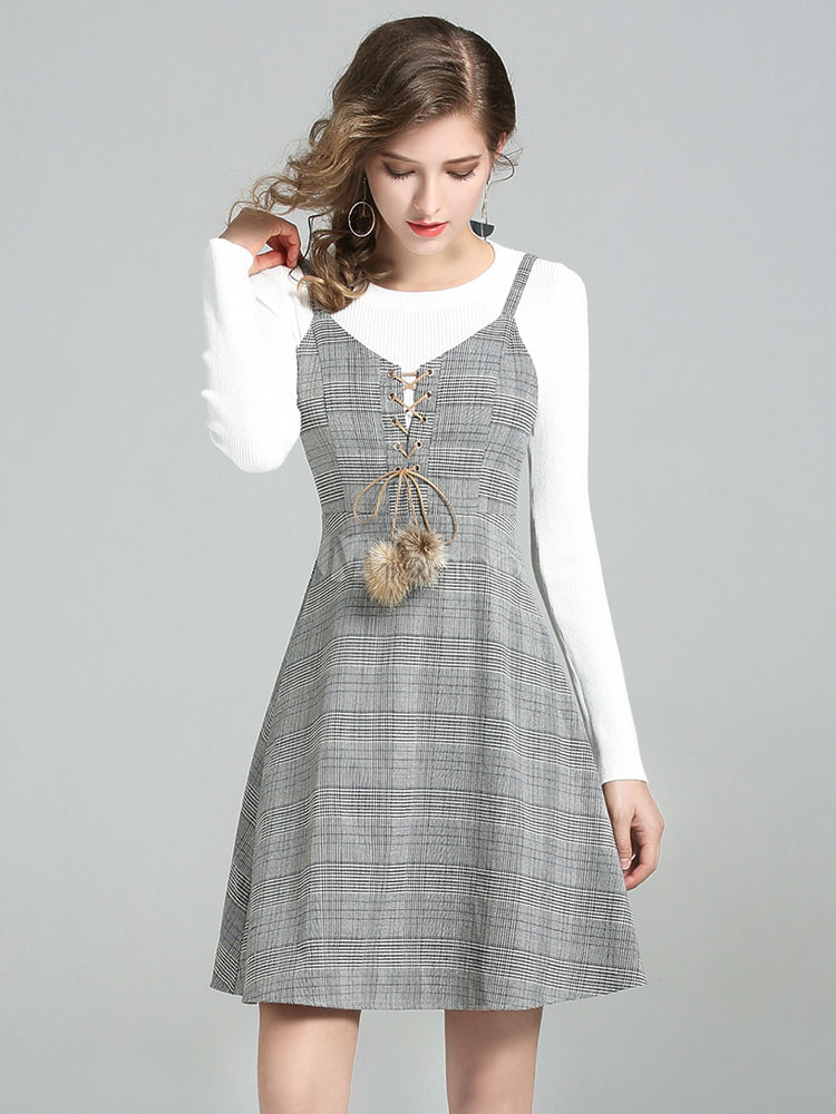 houndstooth jumper dress