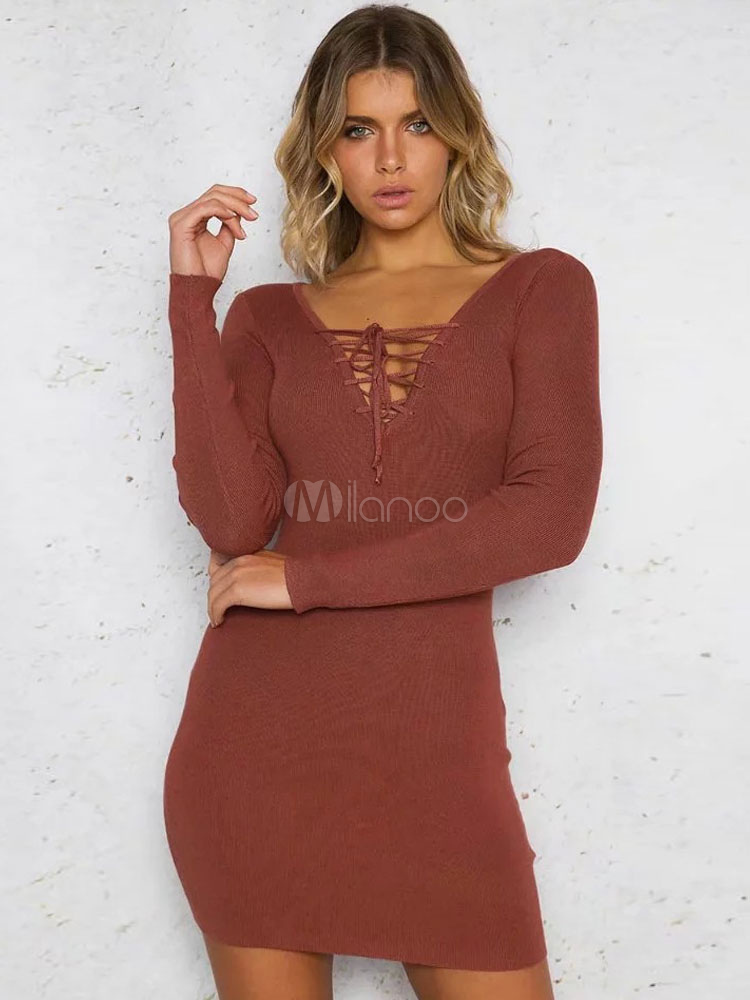 sexy red sweater dress