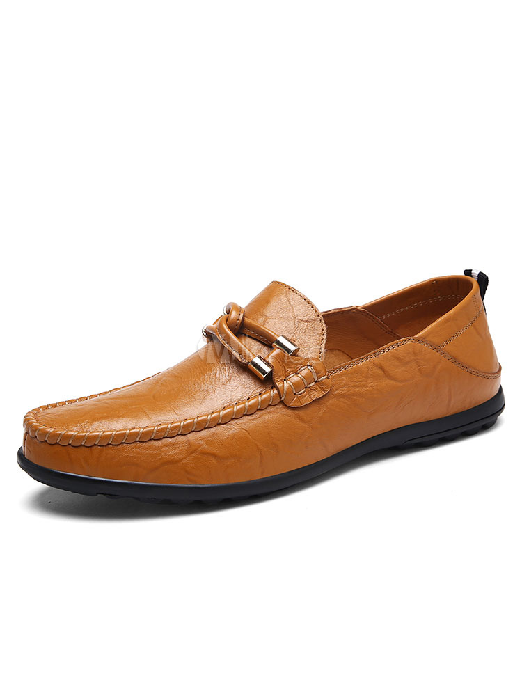 flat brown leather shoes