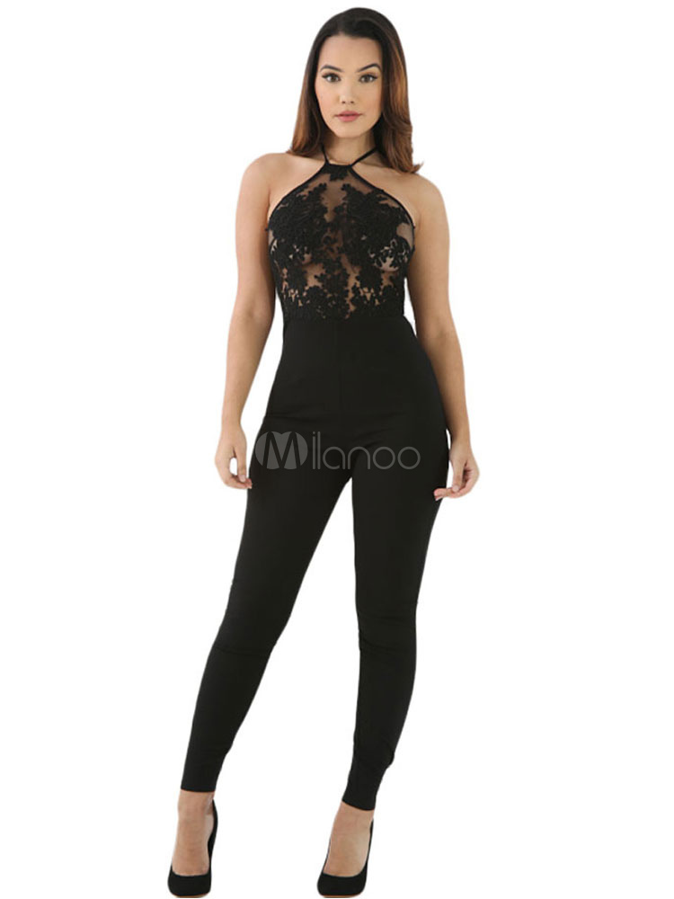 black jumpsuit skinny leg