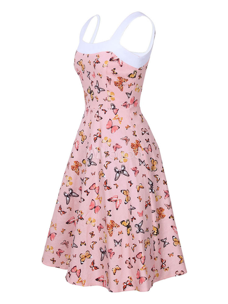 pink butterfly dress womens