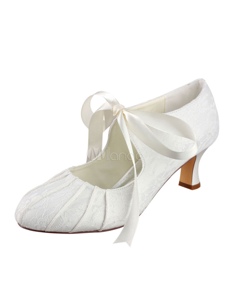 spool heel wedding shoes