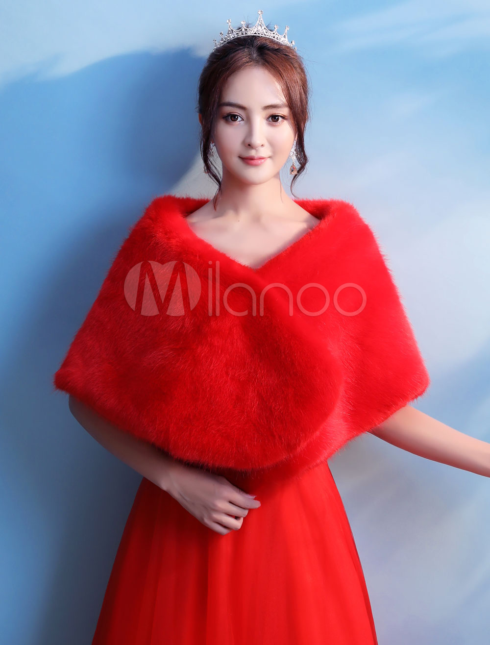 red wedding shawl