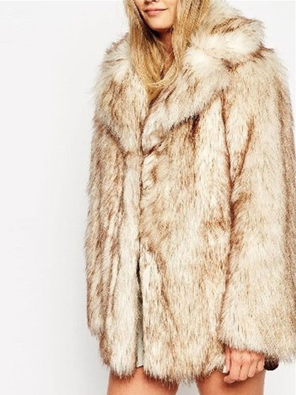 fur jacket beige