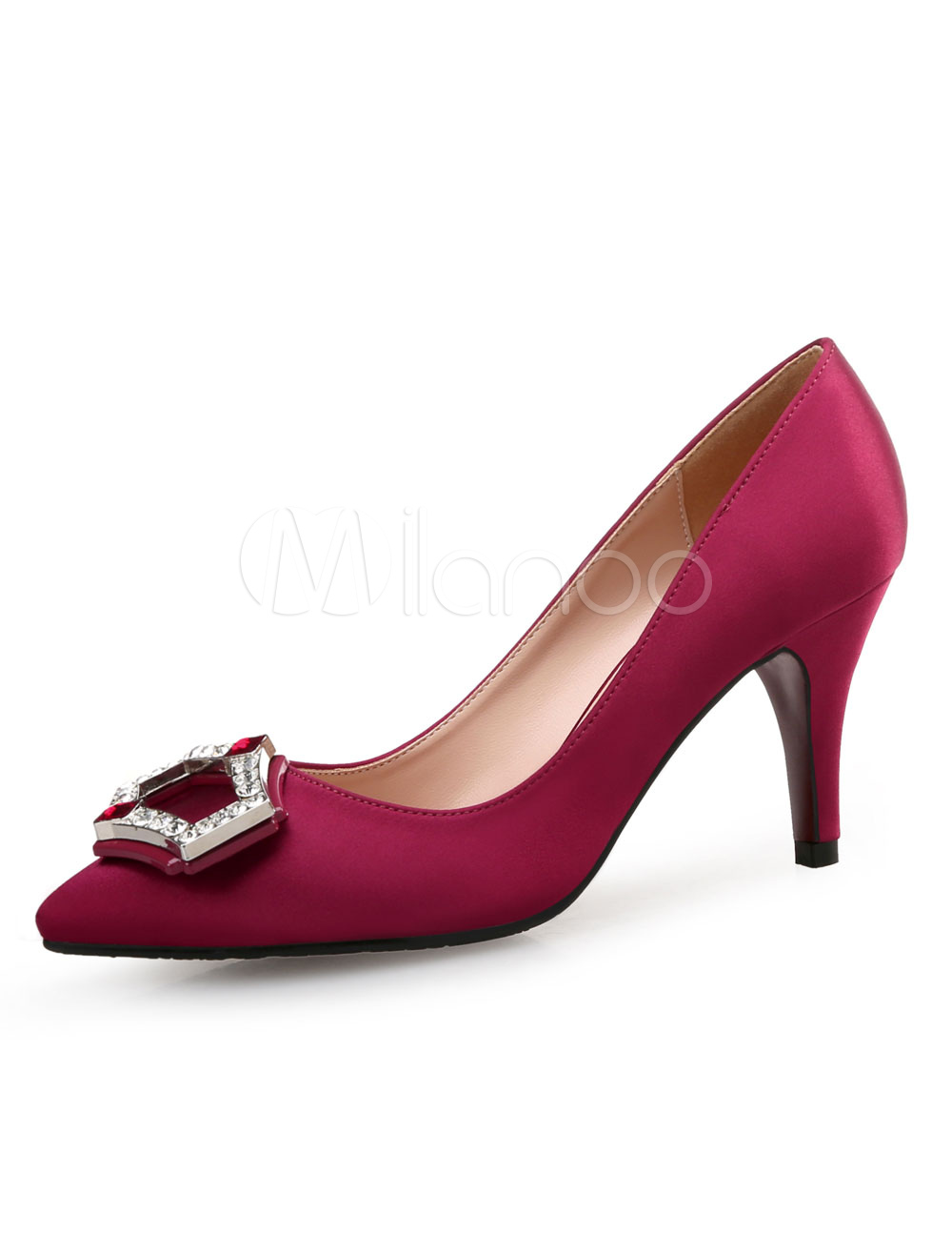 burgundy heels with rhinestones