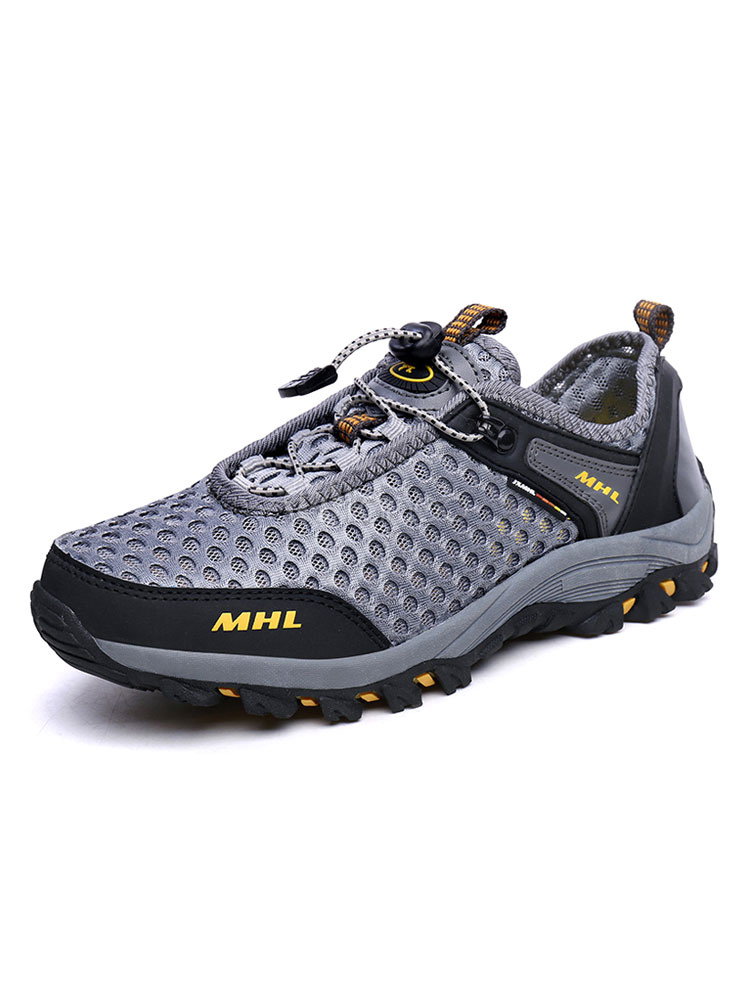 Men's Hiking Shoes Round Toe Mesh Color Block Amphibious Shoes ...